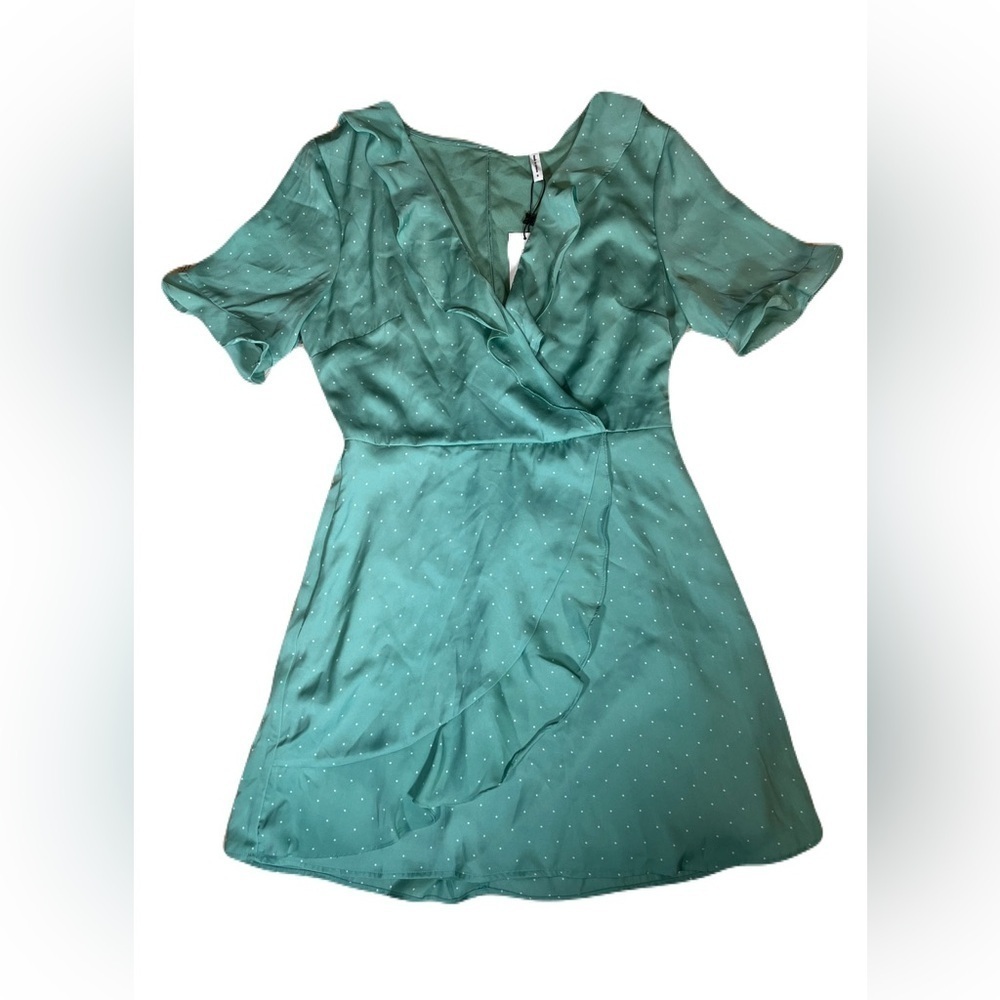 BCBGeneration Teal Polka Dot Mini Dress